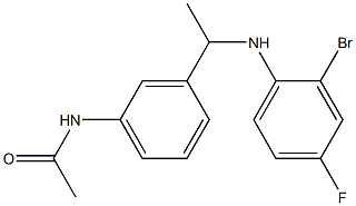 N-(3-{1-[(2-bromo-4-fluorophenyl)amino]ethyl}phenyl)acetamide Struktur