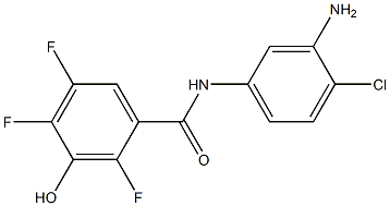 N-(3-amino-4-chlorophenyl)-2,4,5-trifluoro-3-hydroxybenzamide Struktur