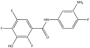 N-(3-amino-4-fluorophenyl)-2,4,5-trifluoro-3-hydroxybenzamide Struktur