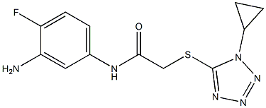 N-(3-amino-4-fluorophenyl)-2-[(1-cyclopropyl-1H-1,2,3,4-tetrazol-5-yl)sulfanyl]acetamide Struktur