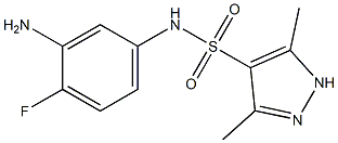 N-(3-amino-4-fluorophenyl)-3,5-dimethyl-1H-pyrazole-4-sulfonamide Struktur