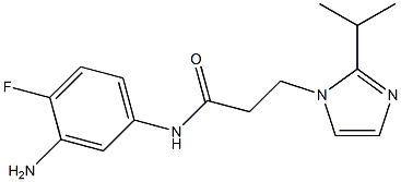 N-(3-amino-4-fluorophenyl)-3-[2-(propan-2-yl)-1H-imidazol-1-yl]propanamide Struktur