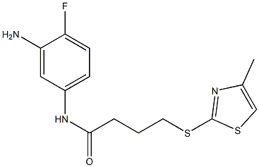 N-(3-amino-4-fluorophenyl)-4-[(4-methyl-1,3-thiazol-2-yl)sulfanyl]butanamide Struktur