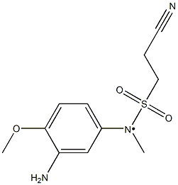 N-(3-amino-4-methoxyphenyl)-2-cyano-N-methylethane-1-sulfonamido Struktur