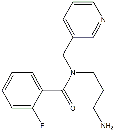 N-(3-aminopropyl)-2-fluoro-N-(pyridin-3-ylmethyl)benzamide Struktur