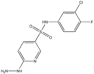 N-(3-chloro-4-fluorophenyl)-6-hydrazinylpyridine-3-sulfonamide Struktur