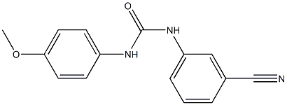 N-(3-cyanophenyl)-N'-(4-methoxyphenyl)urea Struktur