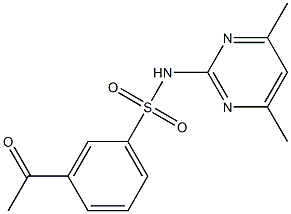 N-(4,6-dimethylpyrimidin-2-yl)-3-acetylbenzene-1-sulfonamide Struktur