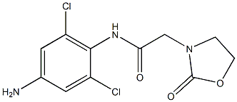 N-(4-amino-2,6-dichlorophenyl)-2-(2-oxo-1,3-oxazolidin-3-yl)acetamide Struktur