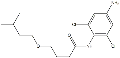 N-(4-amino-2,6-dichlorophenyl)-4-(3-methylbutoxy)butanamide Struktur