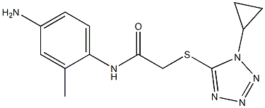 N-(4-amino-2-methylphenyl)-2-[(1-cyclopropyl-1H-1,2,3,4-tetrazol-5-yl)sulfanyl]acetamide Struktur