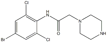 N-(4-bromo-2,6-dichlorophenyl)-2-(piperazin-1-yl)acetamide Struktur