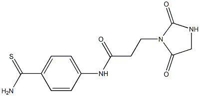 N-(4-carbamothioylphenyl)-3-(2,5-dioxoimidazolidin-1-yl)propanamide Struktur