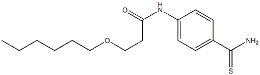 N-(4-carbamothioylphenyl)-3-(hexyloxy)propanamide Struktur