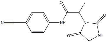 N-(4-cyanophenyl)-2-(2,5-dioxoimidazolidin-1-yl)propanamide Struktur