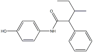 N-(4-hydroxyphenyl)-3-methyl-2-phenylpentanamide Struktur