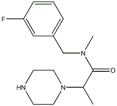 N-[(3-fluorophenyl)methyl]-N-methyl-2-(piperazin-1-yl)propanamide Struktur