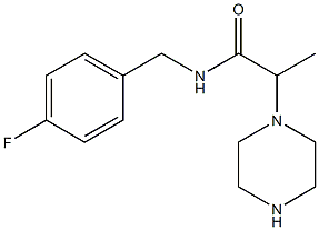 N-[(4-fluorophenyl)methyl]-2-(piperazin-1-yl)propanamide Struktur