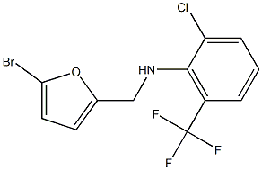 N-[(5-bromofuran-2-yl)methyl]-2-chloro-6-(trifluoromethyl)aniline Struktur