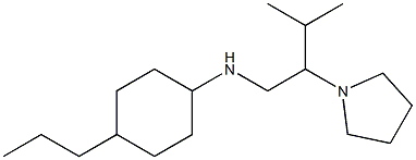 N-[3-methyl-2-(pyrrolidin-1-yl)butyl]-4-propylcyclohexan-1-amine Struktur