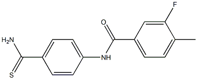 N-[4-(aminocarbonothioyl)phenyl]-3-fluoro-4-methylbenzamide Struktur