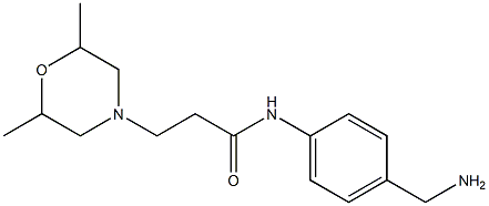 N-[4-(aminomethyl)phenyl]-3-(2,6-dimethylmorpholin-4-yl)propanamide Struktur