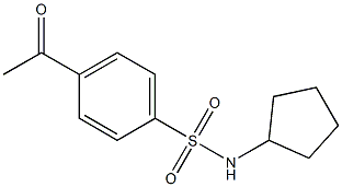 N-cyclopentyl-4-acetylbenzene-1-sulfonamide Struktur