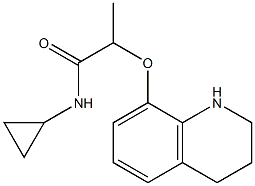 N-cyclopropyl-2-(1,2,3,4-tetrahydroquinolin-8-yloxy)propanamide Struktur