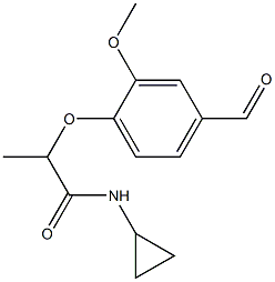 N-cyclopropyl-2-(4-formyl-2-methoxyphenoxy)propanamide Struktur