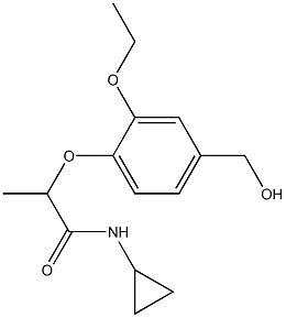 N-cyclopropyl-2-[2-ethoxy-4-(hydroxymethyl)phenoxy]propanamide Struktur