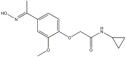 N-cyclopropyl-2-{4-[(1E)-N-hydroxyethanimidoyl]-2-methoxyphenoxy}acetamide Struktur