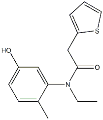 N-ethyl-N-(5-hydroxy-2-methylphenyl)-2-(thiophen-2-yl)acetamide Struktur