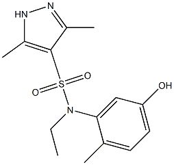 N-ethyl-N-(5-hydroxy-2-methylphenyl)-3,5-dimethyl-1H-pyrazole-4-sulfonamide Struktur