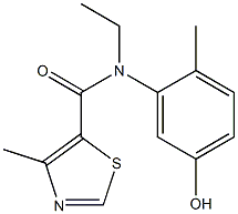 N-ethyl-N-(5-hydroxy-2-methylphenyl)-4-methyl-1,3-thiazole-5-carboxamide Struktur