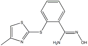 N'-hydroxy-2-[(4-methyl-1,3-thiazol-2-yl)sulfanyl]benzene-1-carboximidamide Struktur