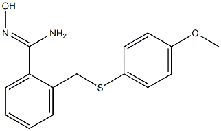 N'-hydroxy-2-{[(4-methoxyphenyl)sulfanyl]methyl}benzene-1-carboximidamide Struktur