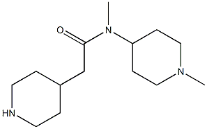 N-methyl-N-(1-methylpiperidin-4-yl)-2-piperidin-4-ylacetamide Struktur