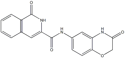 3-Isoquinolinecarboxamide,  N-(3,4-dihydro-3-oxo-2H-1,4-benzoxazin-6-yl)-1,2-dihydro-1-oxo- Struktur