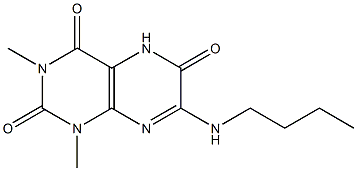 2,4,6(3H)-Pteridinetrione,  7-(butylamino)-1,5-dihydro-1,3-dimethyl- Struktur