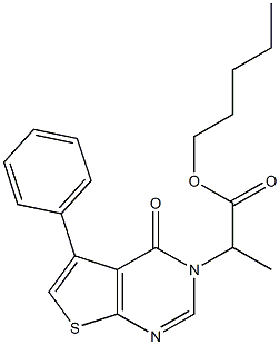 pentyl 2-(4-oxo-5-phenylthieno[2,3-d]pyrimidin-3(4H)-yl)propanoate Struktur