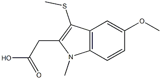 [5-methoxy-1-methyl-3-(methylsulfanyl)-1H-indol-2-yl]acetic acid Struktur