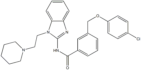 3-[(4-chlorophenoxy)methyl]-N-{1-[2-(1-piperidinyl)ethyl]-1H-benzimidazol-2-yl}benzamide Struktur