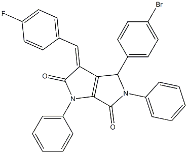 4-(4-bromophenyl)-3-(4-fluorobenzylidene)-1,5-diphenyl-1,3,4,5-tetrahydropyrrolo[3,4-b]pyrrole-2,6-dione Struktur