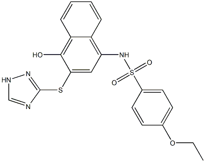 4-ethoxy-N-[4-hydroxy-3-(1H-1,2,4-triazol-3-ylsulfanyl)-1-naphthyl]benzenesulfonamide Struktur