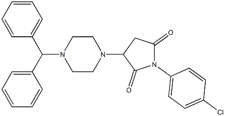 3-(4-benzhydryl-1-piperazinyl)-1-(4-chlorophenyl)-2,5-pyrrolidinedione Struktur