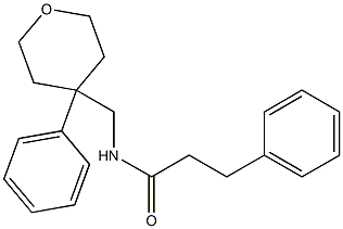 3-phenyl-N-[(4-phenyltetrahydro-2H-pyran-4-yl)methyl]propanamide Struktur