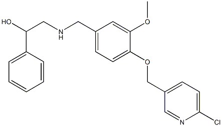 2-({4-[(6-chloro-3-pyridinyl)methoxy]-3-methoxybenzyl}amino)-1-phenylethanol Struktur