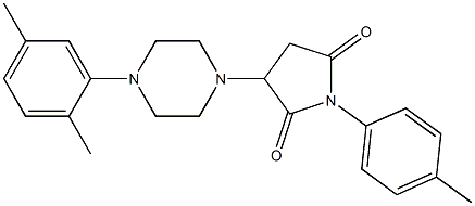 3-[4-(2,5-dimethylphenyl)-1-piperazinyl]-1-(4-methylphenyl)-2,5-pyrrolidinedione Struktur