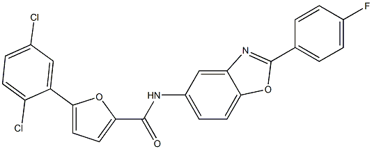 5-(2,5-dichlorophenyl)-N-[2-(4-fluorophenyl)-1,3-benzoxazol-5-yl]-2-furamide Struktur