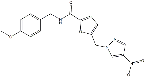 5-({4-nitro-1H-pyrazol-1-yl}methyl)-N-(4-methoxybenzyl)-2-furamide Struktur